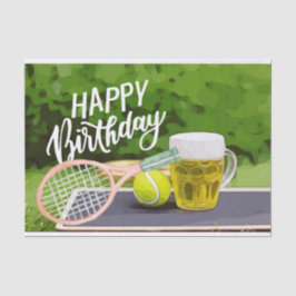 Tennis Geburtstag mit Schlägerbier für den Spieler Seidenpapier
