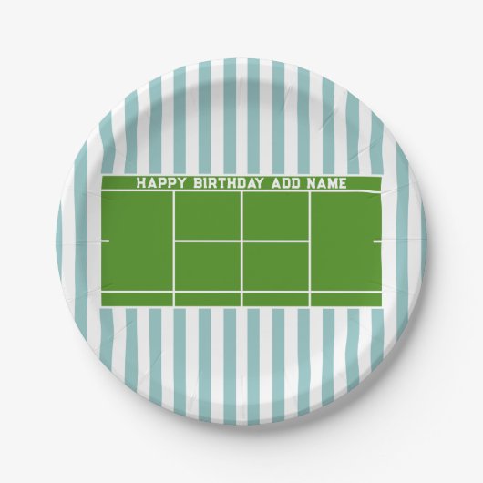 Tennis-Geburtstag Pappteller (Vorderseite)