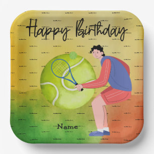 Tennis Geburtstag Pappteller