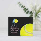 Tennis Geburtstag Postkarte Gruß auf Valentine (Stehend Vorderseite)