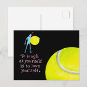 Tennis Geburtstag Postkarte Gruß auf Valentine (Vorne/Hinten)