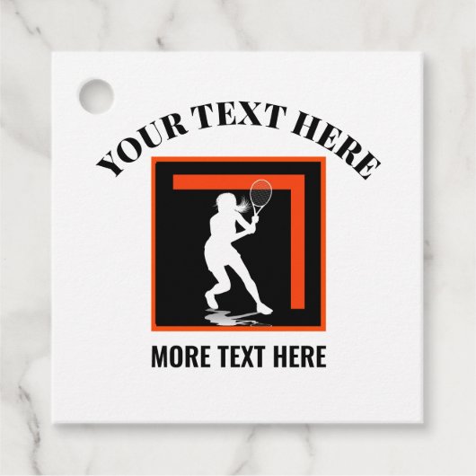 Tennis Geburtstag, Tennis Girl Player Geschenkanhänger (Vorderseite)