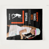 Tennis Geburtstag, Tennis Girl Player - Rückwürfe Wandteppich (Vorderseite (Horizontal))