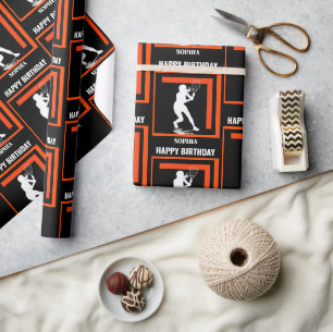 Tennis Geburtstag, Tennis Mädchen Spielerin  Geschenkpapier
