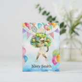 Tennis Geburtstag Thema für siamesische Katzenlieb Postkarte (Stehend Vorderseite)