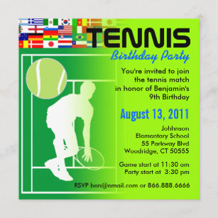 Tennis Einladungen Zazzle De 