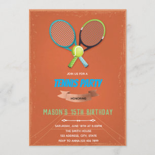 Tennis-Geburtstagsfeier Einladung