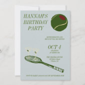Tennis-Geburtstagsparty Einladung (Vorderseite)