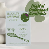 Tennis-Geburtstagsparty Einladung