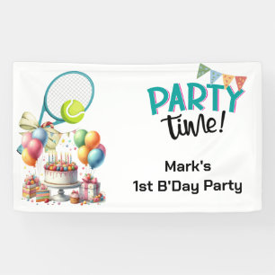 Tennis Geburtstagsparty für Tennis Player Banner