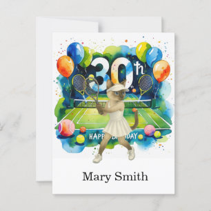 Tennis-Geburtstagsthema für Liebhaber von Siamkatz Postkarte