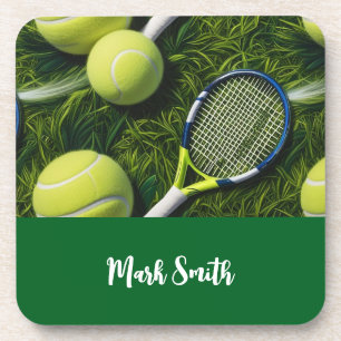 Tennis Gedicht mit Ball und Schläger Getränkeuntersetzer