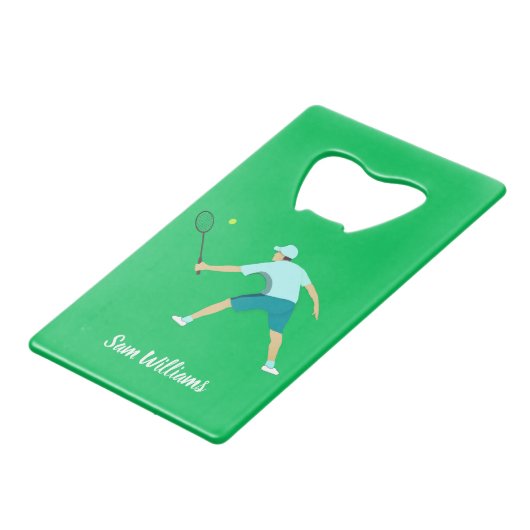 Tennis Geldbeutel Flaschenöffner (Vorderseite Schrägansicht)