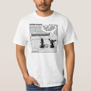 Tennis-Gerichtsszene Schach-FriedensCartoon T-Shirt