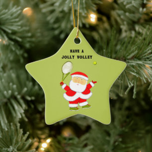 Tennis-Geschenk für die Feiertage Keramik Ornament