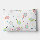 Tennis Geschenk Personalisierter Name Rosa Blau Cu Zubehörtasche (Rückseite)