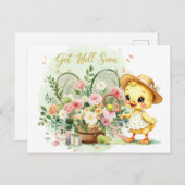 TENNIS Get well soon for Duck Lover Postkarte (Vorne/Hinten)