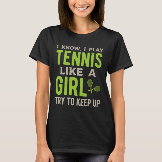 Tennis Girl Funny T-Shirt (Vorderseite)