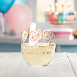 Tennis Girl Geburtstag Persönliche Wasserfarbe Weinglas Ohne Stiel