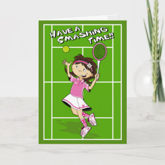 Tennis Girl Geburtstagskarte Karte