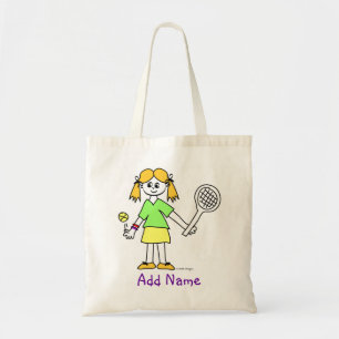 Tennis Girl Personalisiert Tragetasche