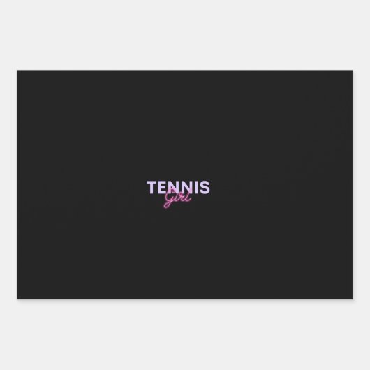 Tennis Girl Pink Balls Geschenk Geschenkpapier Set (Vorderseite 2)
