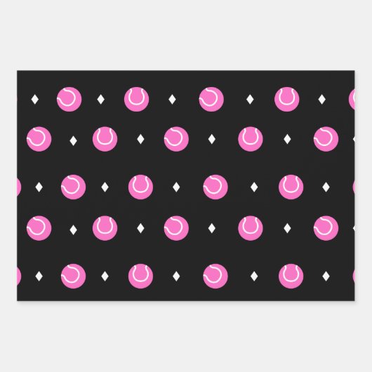 Tennis Girl Pink Balls Geschenk Geschenkpapier Set (Vorderseite)