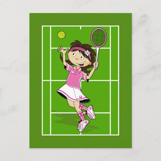 Tennis Girl Postcard Postkarte (Vorderseite)