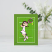 Tennis Girl Postcard Postkarte (Stehend Vorderseite)