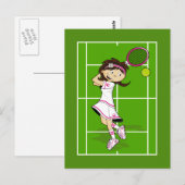 Tennis Girl Postcard Postkarte (Vorne/Hinten)