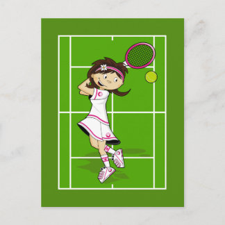 Tennis Girl Postcard Postkarte