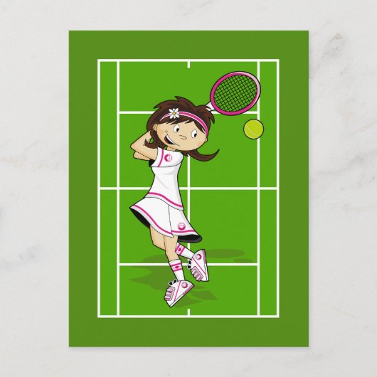 Tennis Girl Postcard Postkarte (Vorderseite)