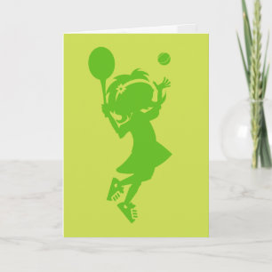 Tennis Girl Silhouette Geburtstagskarte Karte