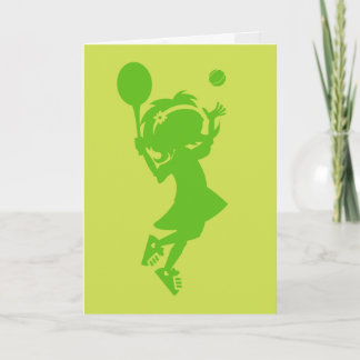 Tennis Girl Silhouette Geburtstagskarte Karte