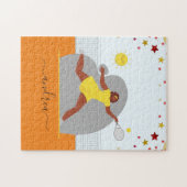 Tennis Girl Star Player Athlete Illustration Name Puzzle (Horizontal)