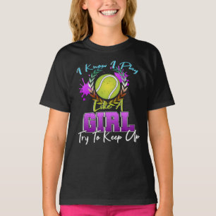 Tennis Girl Tennis Court Tennis Ball Ladies T-Shirt