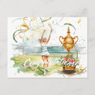 Tennis Glückwunsch für Spieler Postkarte