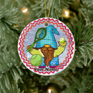 Tennis-Gnome Keramik Ornament
