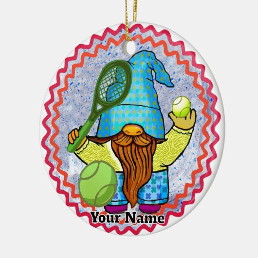 Tennis-Gnome Keramik Ornament (Links)