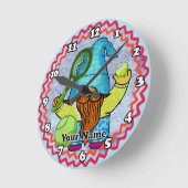 Tennis-Gnome Runde Wanduhr (Winkel)