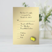 Tennis Gold UAWG mit Menü RSVP Karte (Stehend Vorderseite)