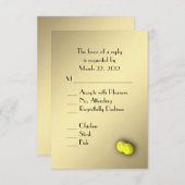Tennis Gold UAWG mit Menü RSVP Karte (Vorne/Hinten)