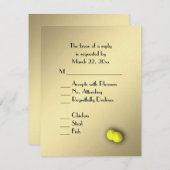 Tennis Gold UAWG mit Menü RSVP Karte (Vorne/Hinten)