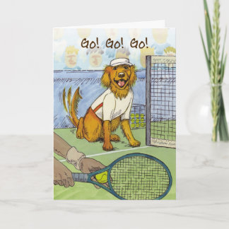 Tennis Golden Retriever - Viel Glück Card Karte