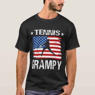 Tennis GRAMPY USA Flag Vatertag T-Shirt