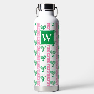 Tennis-Griechenland-Schlüsselstreifen –  Rosa & Gr Trinkflasche