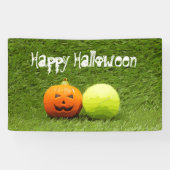 Tennis Halloween mit Tennisball und Kürbis Banner (Horizontal)