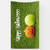 Tennis Halloween mit Tennisball und Kürbis Banner (Vertikal)