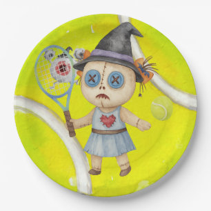 Tennis Halloween Thema für Tennis Player Pappteller