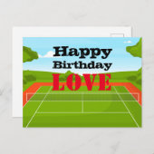 Tennis Happy Birthday Liebe zum Spieler Postkarte (Vorne/Hinten)